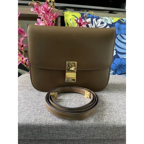 celine classic box มือ สอง|กระเป๋า Celine Classic Box Medium Bag In Camel Liege Calfskin .